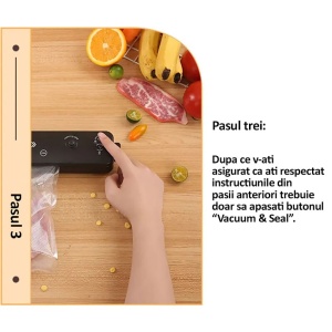 Aparat de vidat si sigilat cu vacuum + 55 de pungi pentru vidat - Img 2