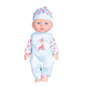 Bebelus interactiv de jucarie, cu accesorii pentru masa, pentru copii 18+ luni, 28 cm lungime, albastru deschis - Img 2