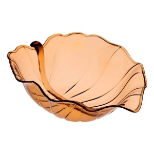 Bol de servire, in forma de frunca, din plastic, dimensiuni 27x32x11cm, transparent - Img 1