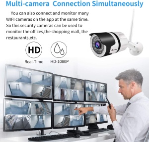 Camera de supraveghere IP, WiFi, PIR, IR, IP66, 2 cai audio, alerta, HD 1080P, pentru exterior, alb cu negru - Img 3
