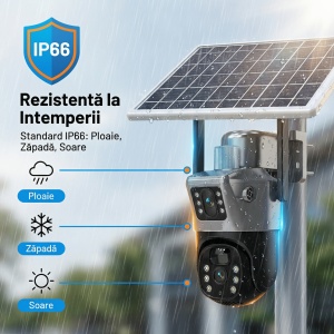 Camera de supraveghere Solara V380 PRO, Conectivitate 4G LTE cu Cartela SIM, 2 Lentile, PTZ Rotativ, 9MP Ultra HD - Img 3