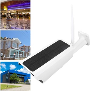 Camera de supraveghere wireless 2.4G WiFi, cu incarcare solara, PIR, acumulator, IP67, pentru exterior, alb - Img 2