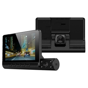 Camera Tripla Auto DVR , cu Ecran Tactil, Video Full HD 1080x1920, Senzor Miscare, Negru - Img 2
