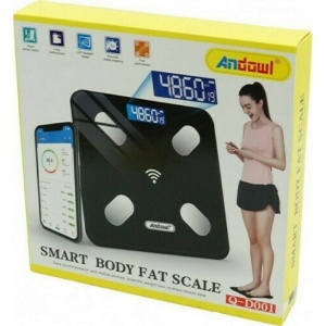 Cantar corporal inteligent, cu functie BMI, Bluetooth, cu afisaj LCD, din Sticla, control din telefon - Img 2