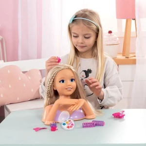 Cap de papusa LISA TOP MODEL pentru machiat si coafat cu accesorii incluse, Varsta 3+ ani - Img 2