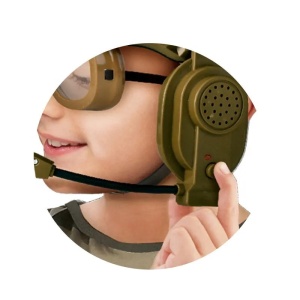 Casca de armata de jucarie cu Lumina LED, Binoclu si Ochelari, Verde Camuflaj - Img 5