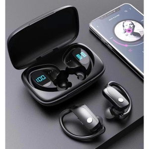 Casti wirelessm Bluetooth 5.1, Afisaj Digital, Noise cancelling, Baterie 650mAh, Autonomie 36h, Negru - Img 2
