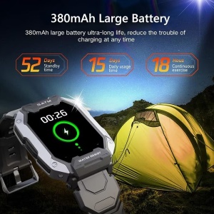 Ceas Smartwatch Sport, Model SATM Army D20, Bluetooth, IP67, Monitorizare 24h, Activitati Fizice, Negru - Img 8