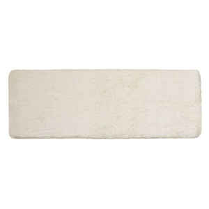 Covoras decorativ pentru hol, cu aspect de blanita cu fire lungi, interior cu suprafata antiderapanta, 160x60 cm, alb - Img 1
