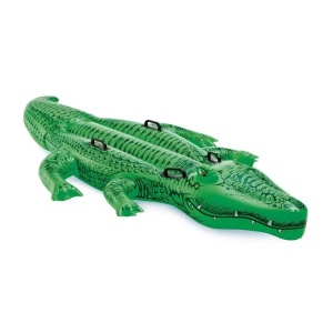 Crocodil Gonflabil pentru copii 3 ani+, Intex, Marime mare 2.03x1.14 m, Verde