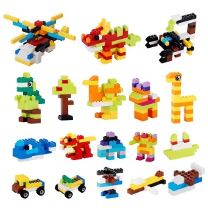 Cuburi de construit din plastic cu 500 sau 1000 piese, Pentru copii 6 ani+, Multicolor - Img 5