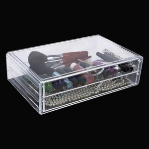 Cutie acrilica transparenta cu 2 sertare, Dimensiune 32x20x9cm - Img 2