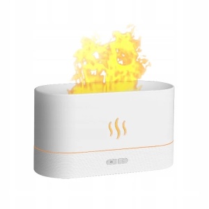 Difuzor Aromaterapie si Umidificator cu Efect Flacara si Ultrasunete, 3 in 1, 180ml, LED, 10.1x17.1x7.5cm, Alb/Negru - Img 5