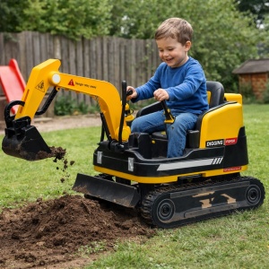 Excavator electric pentru copii 3 ani+ cu telecomanda, lumini si muzica, 3 viteze - Img 2