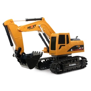 Excavator RC de jucarie, cu senile, sunete si lumini, copii 6+ ani, scara 1:24, 28x10x23 cm, galben-negru - Img 6
