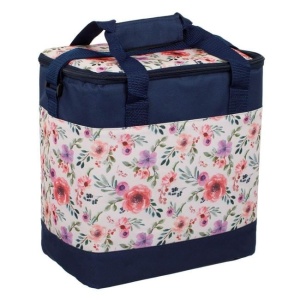 Geanta Izoterma, 15L, 28x18x30cm, Albastru Ecru Floral - Img 3