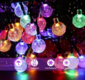 Ghirlanda solara de gradina cu 20 LED-uri- Multicolor - Protectie IP44 - Lungime 4.85m - Img 5