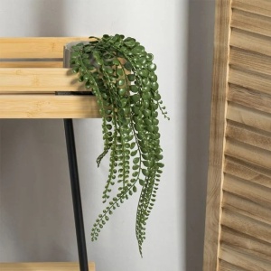 Ghiveci decorativ cu planta curgatoare artificiala, Ø8x40cm, gri/verde - Img 2