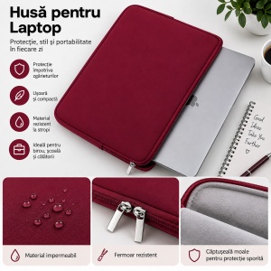 Husa de protectie si transport laptop, Dimensiune 13 inch, Design slim si portabil - Img 7