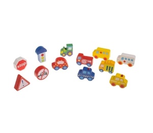 Jucărie din Lemn, Autostradă 3D cu 12 Figurine - Img 3