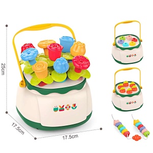 Jucarie edicativa pentru copii de 1.5 ani+, in forma de cos cu flori, din plastic, multicolor - Img 4
