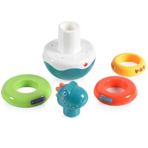 Jucarie pentru bebelusi Roly Poly dinosaur - Piramida cu inele si sunete - Img 6