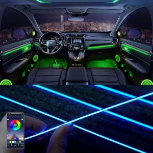 Kit lumini ambientale auto RGB 18 in 1, benzi acrilic, wireless - Img 5