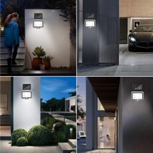 Lampa 12 cadrane 288 LED COB cu panou solar, Putere 40W, 3 moduri de iluminare, telecomanda - Img 2