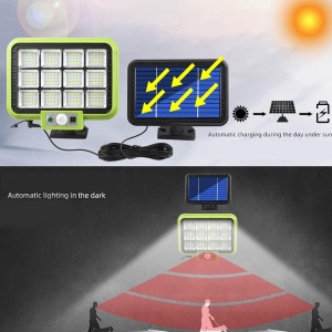Lampa 216 LED SMD cu panou solar, Putere 50W, Senzor de miscare si telecomanda - Img 4