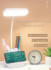 Lampa cu 40 de LED-uri pentru birou, suport pentru pixuri, 3 moduri de iluminare, Culoare alb - Img 5