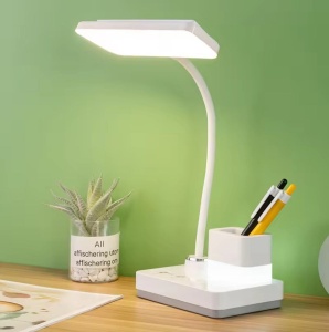 Lampa LED model 1945 pentru birou 4W, cu suport pixuri, reglabila, 3 moduri de iluminare, dimabila, alb - Img 6