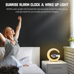 Lampa Smart LED RGB cu difuzor Bluetooth si Incarcare pentru Mobil, Ceas, Sounds Machine - Img 5