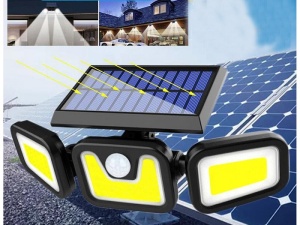 Lampa solara 103 COB LED, Putere 120 W, Senzor de lumina si miscare, Telecomanda cu functii multiple - Img 3