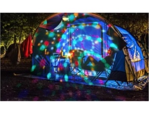 Lampa solara cu LED alb rece si glob rotativ disco 21 cm HB5509 - Img 2
