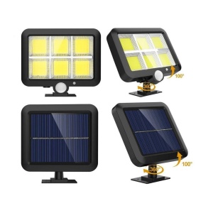 Lampa solara cu panou detasabil, 120 LED-uri COB, Putere 30W, Senzor de lumina ai miscare - Img 3