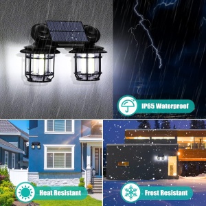 Lampa solara dubla model JD-2217 cu 192 LED COB pentru grădină și terasă - Img 6