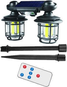 Lampa solara dubla model JD-2217 cu 192 LED COB pentru grădină și terasă - Img 3