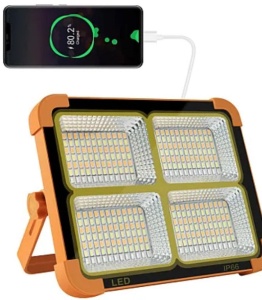 Lampa solara portabila de lucru functie incarcator 336 Leduri reincarcabila 500W temperatura 6500K Portocalie - Img 1