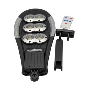 Lampa solara stradala cu telecomanda, Jortan, 300W, 156 LED, IP65, senzor miscare, 6500k, 1000lm, 51.5x15x31cm, negru - Img 4