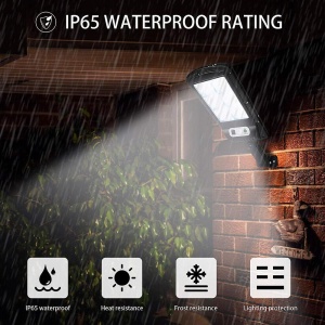 Lampa solara stradala LED, cu 6 cadrane, senzor miscare, IP65, negru - Img 4