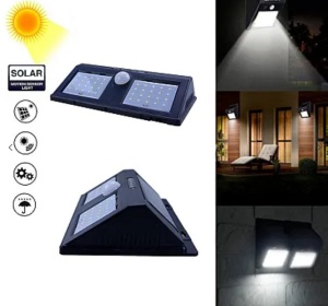 Lampa solara XF 6029 2 x 20 LED cu senzor de miscare si lumina - Img 2