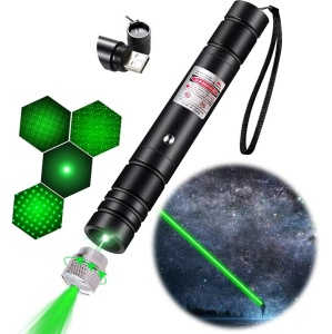 Lanterna cu laser, pointer verde puternic, cu acumulator Li-ion 8800mAh si incarcator, bate pana la 16 km, negru - Img 11