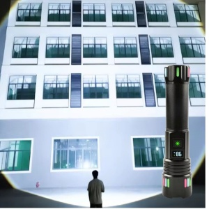 Lanterna LED cu zoom telescopic, Andowl P45, reincarcabila, focus ajustabil, 20W, 2000LM, IP43, afisaj baterie, 18x4.3 cm, negru - Img 7