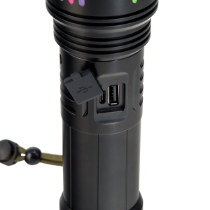 Lanterna puternica LED L660 cu Zoom, Reincarcabila USB, Putere 35W, Distanta 500m, Aluminiu - Img 9