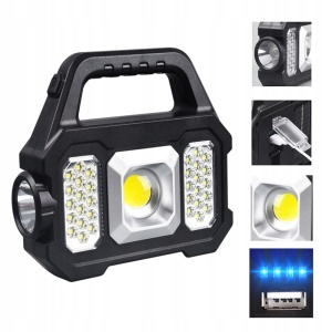Lanterna solara LED cu COB lateral, 5W, 6 moduri de iluminare, portabila, cu maner, multifunctionala - Img 6