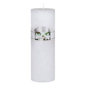 Lumanare decorativa parfumata, din parafina cu aroma de iasomie, Dimensiune Ø7.5x20 cm, Alb
