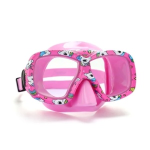 Masca Inot pentru Copii 6-12 Ani, Model Unicorni Stele, 19.5x10x17.5cm, Fucsia - Img 1