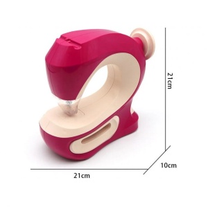 Masina de Cusut de Jucarie, pentru copii 5 ani+, cu accesorii, 21x10x21 cm, roz-bej - Img 7