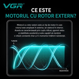 Masina de tuns profesionala VGR V-888C, Motor 7000/8000 RPM, Acumulator 2500 mAh, Display LED, 6 Piepteni Inclusi - Img 3