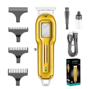 Masina de tuns si trimmer profesional VGR V-919, fara fir, timp de folosire 120min, incarcare USB, auriu - Img 1